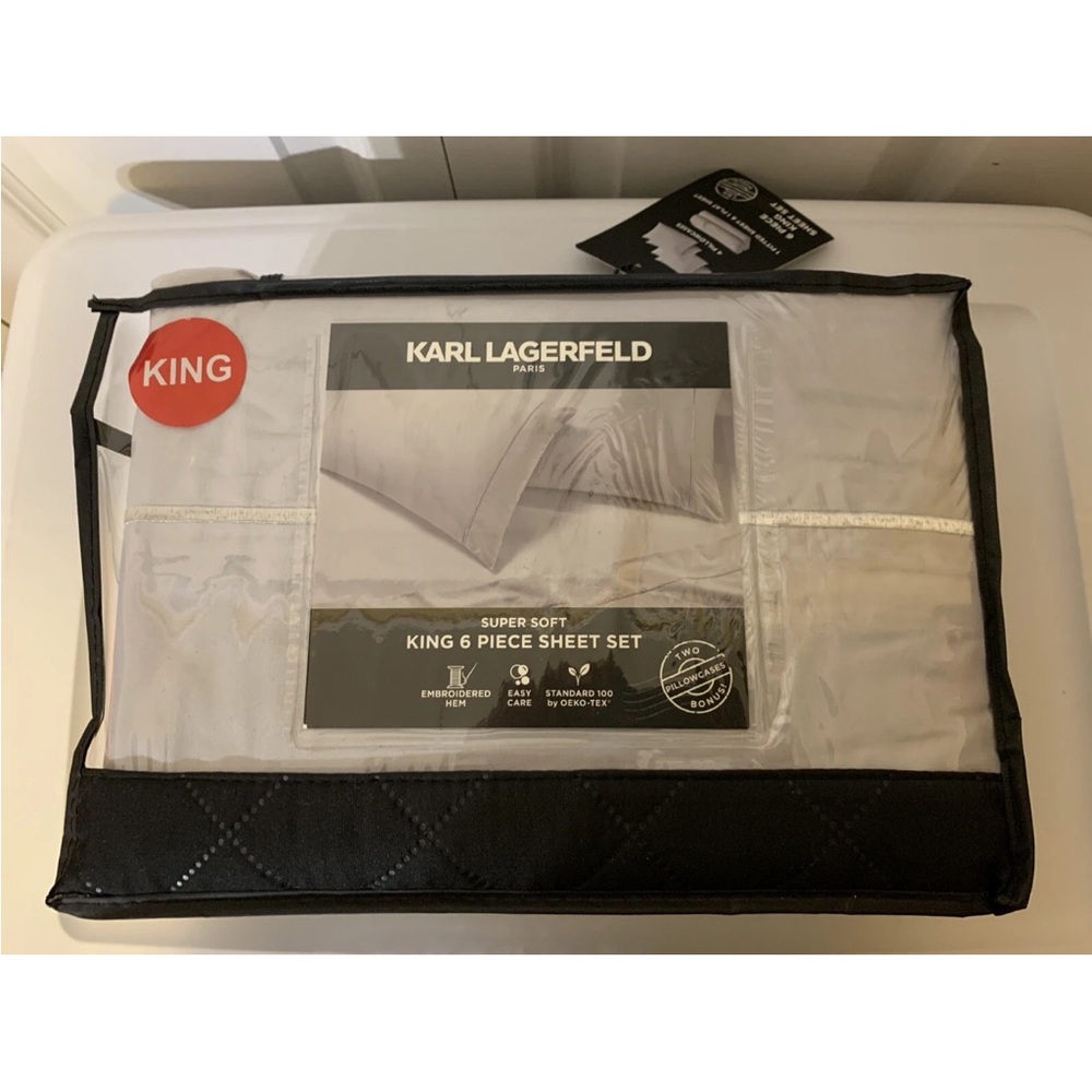 Karl Lagerfeld Gray King Sheet Set